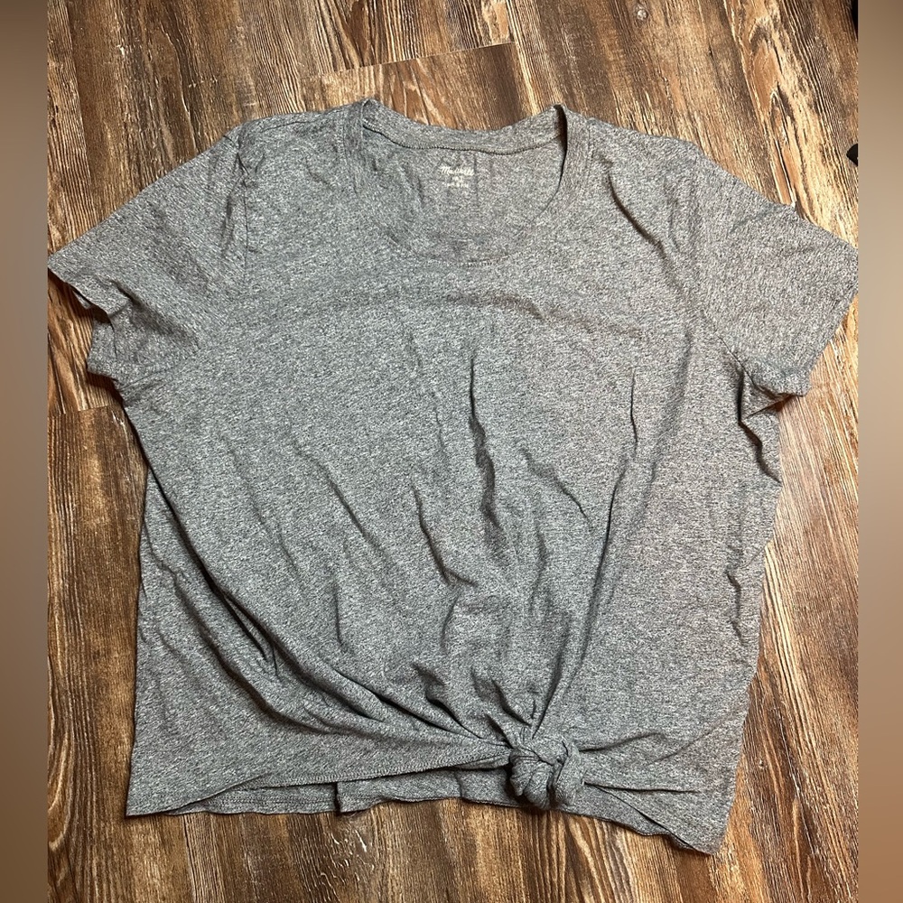 Madewell gray knotted relaxed t shirt
